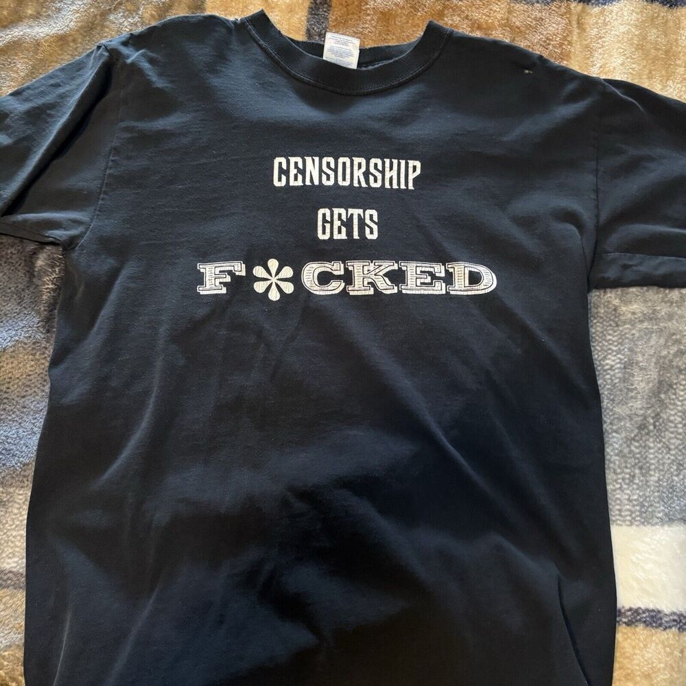 vtg Censorship Y2K Shirt Size Medium